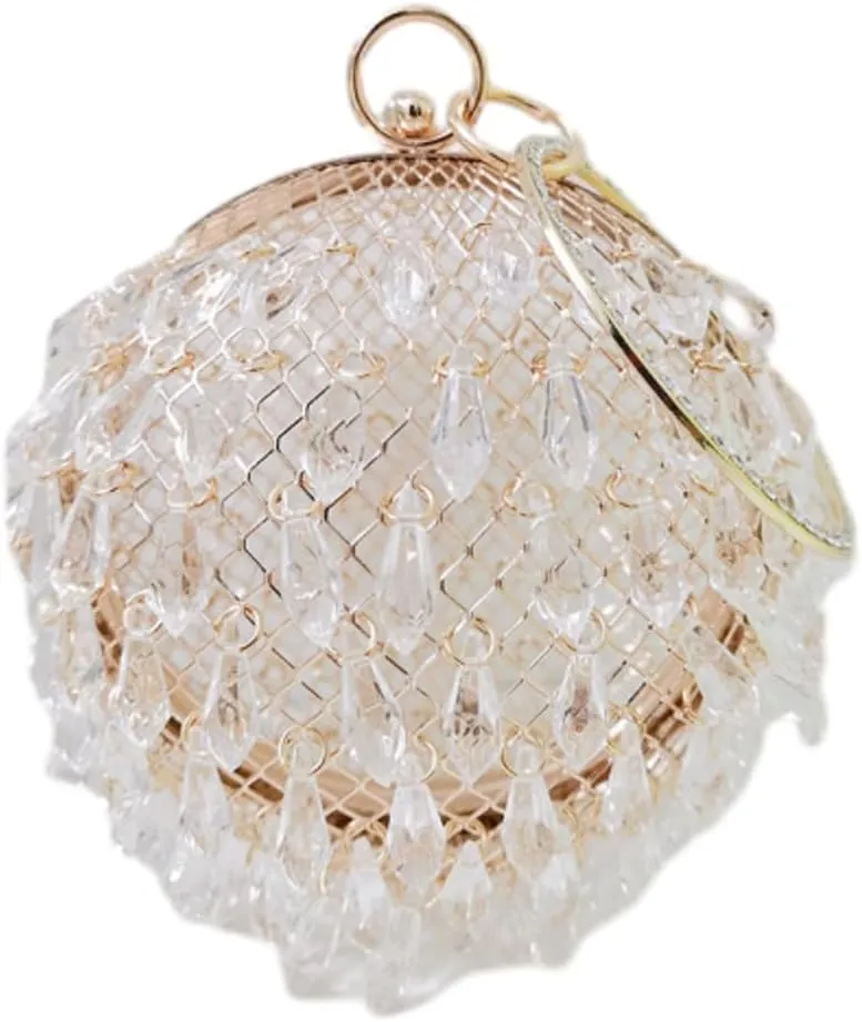 Acrylic Evening Handbag for Women Gorgeous Acrylic Drop Purses Round Metal Clutch for Parties Wedding Travel 2025