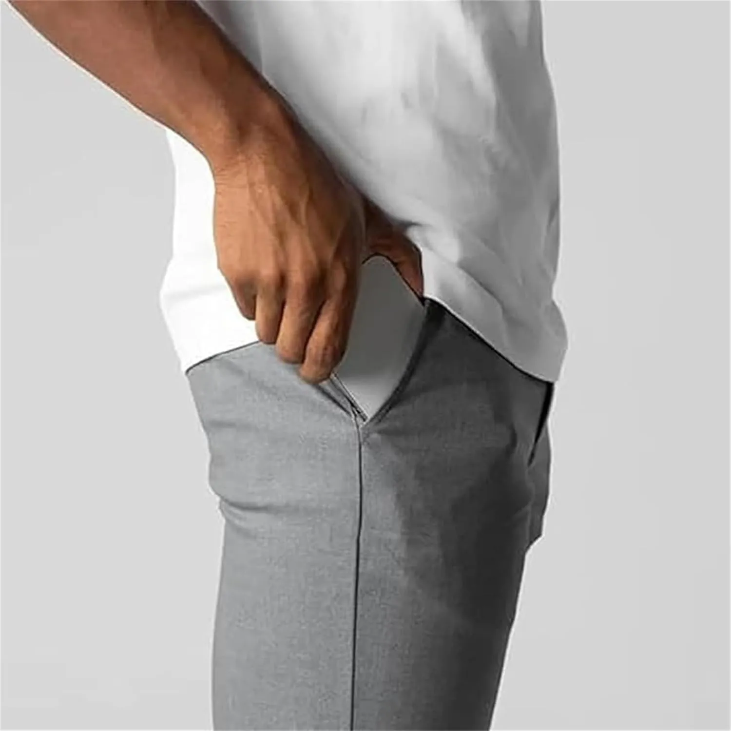 Active Chinos Pants for Men, Elasticity Slim Fit Pants Pants for Men,Slim fit Dress Pants for Men