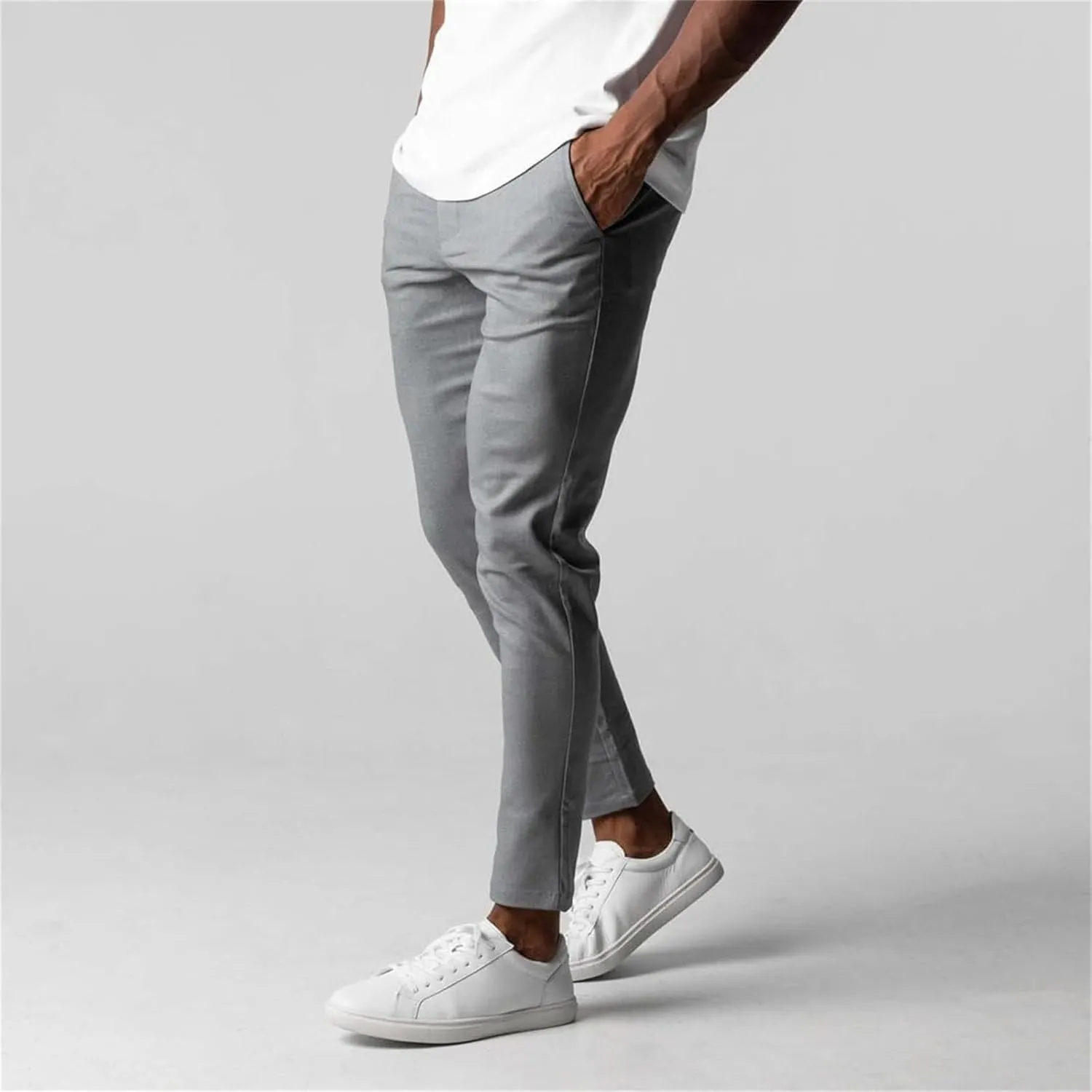 Active Chinos Pants for Men, Elasticity Slim Fit Pants Pants for Men,Slim fit Dress Pants for Men