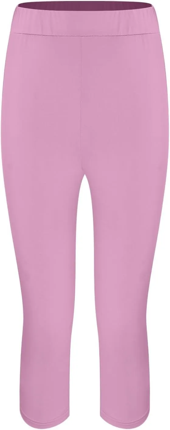aihihe Women's Capri Leggings High Waist Workout Yoga Pants 3/4 Length Summer Casual Beach Pants Soft Comfy Cropped Trousers