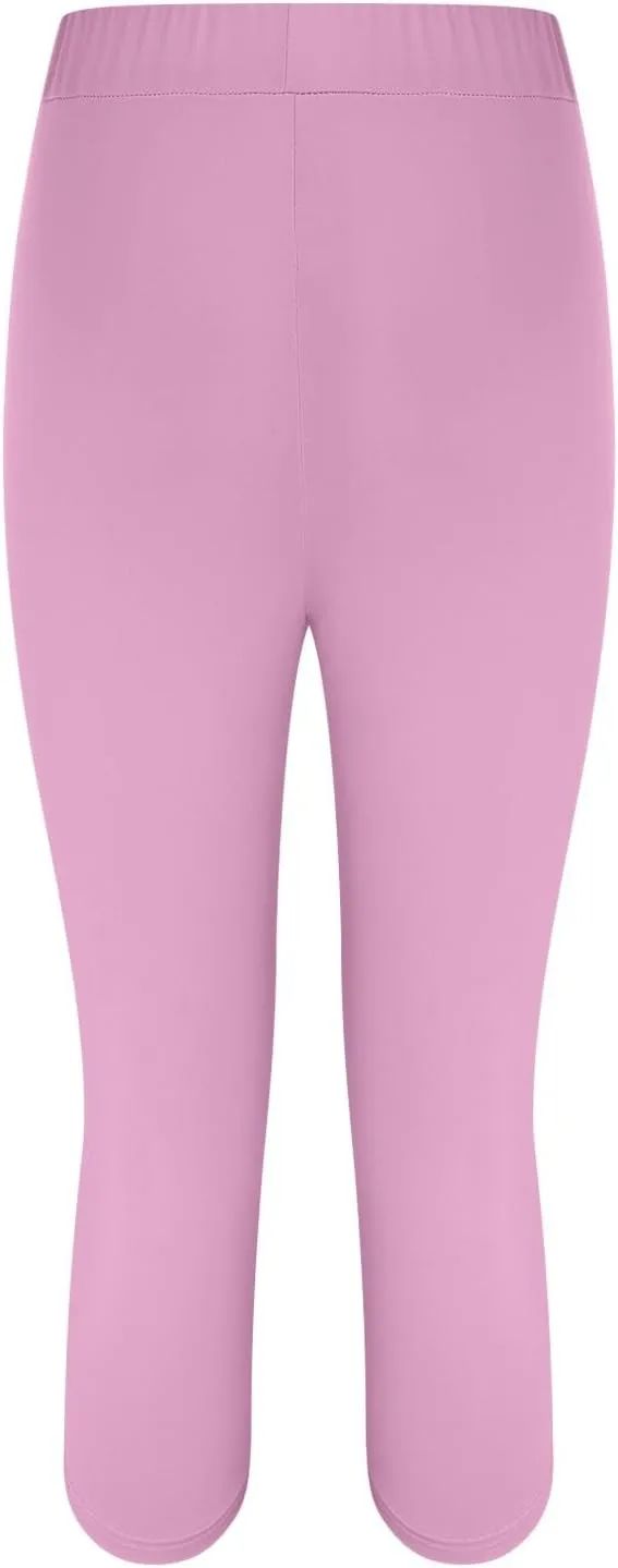 aihihe Women's Capri Leggings High Waist Workout Yoga Pants 3/4 Length Summer Casual Beach Pants Soft Comfy Cropped Trousers