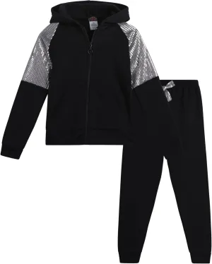 Angel Face Girls Jogger Set - 2 Piece Soft Fleece Pullover Hooded Sweatshirt and Jogger Sweatpants for Girls (Sizes: 7-16)