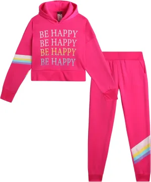 Angel Face Girls Jogger Set - 2 Piece Soft Fleece Pullover Hooded Sweatshirt and Jogger Sweatpants for Girls (Sizes: 7-16)