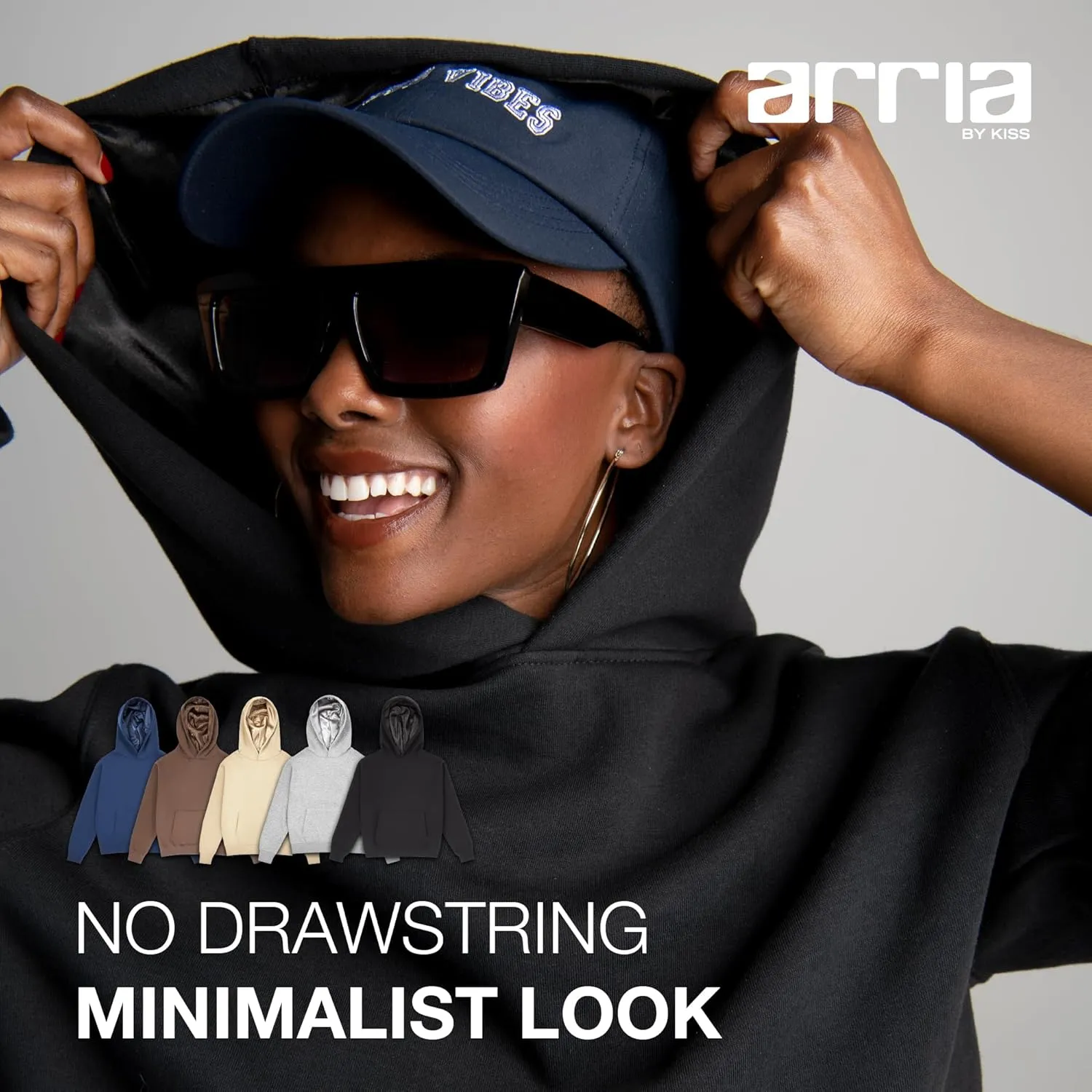 ARRIA Satin Lined Hoodie  Oversized Hood for Frizz Free Hair, Premium Fabric, Womens Fashion, Fall Winter Spring Essential