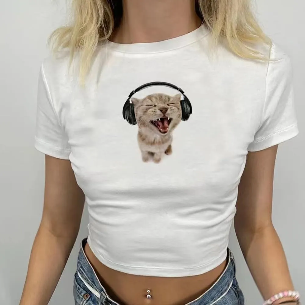 Baby Tees Women Graphic Tops Y2K Grunge Clothes
