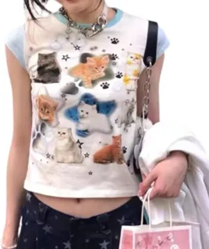 Baby Tees Women Graphic Tops Y2K Grunge Clothes