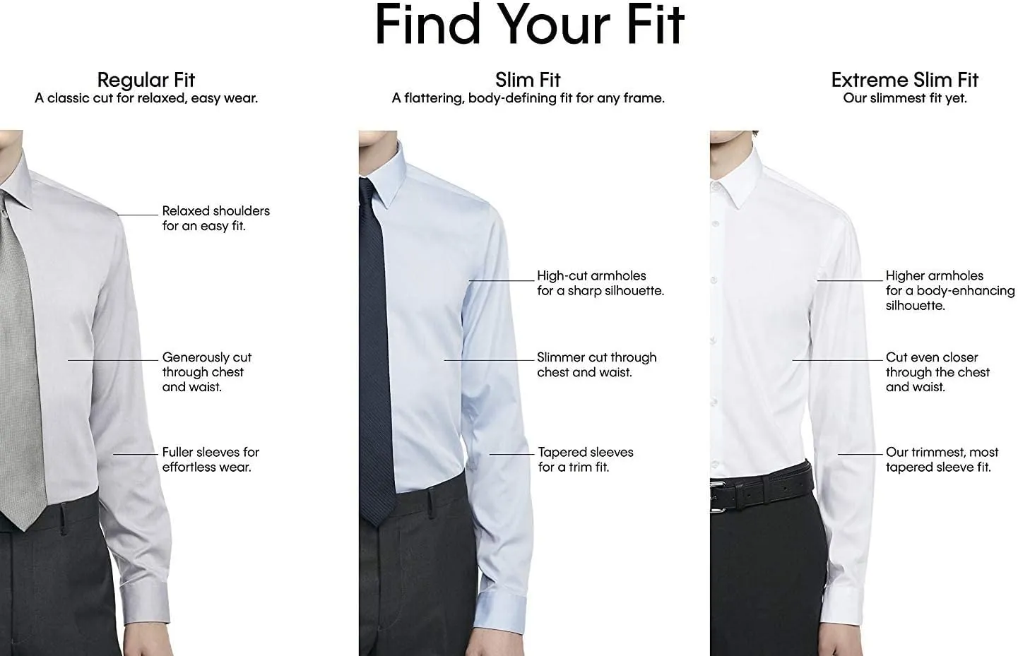 Calvin Klein Men's Dress Shirt Slim Fit Non Iron Herringbone Spread Collar