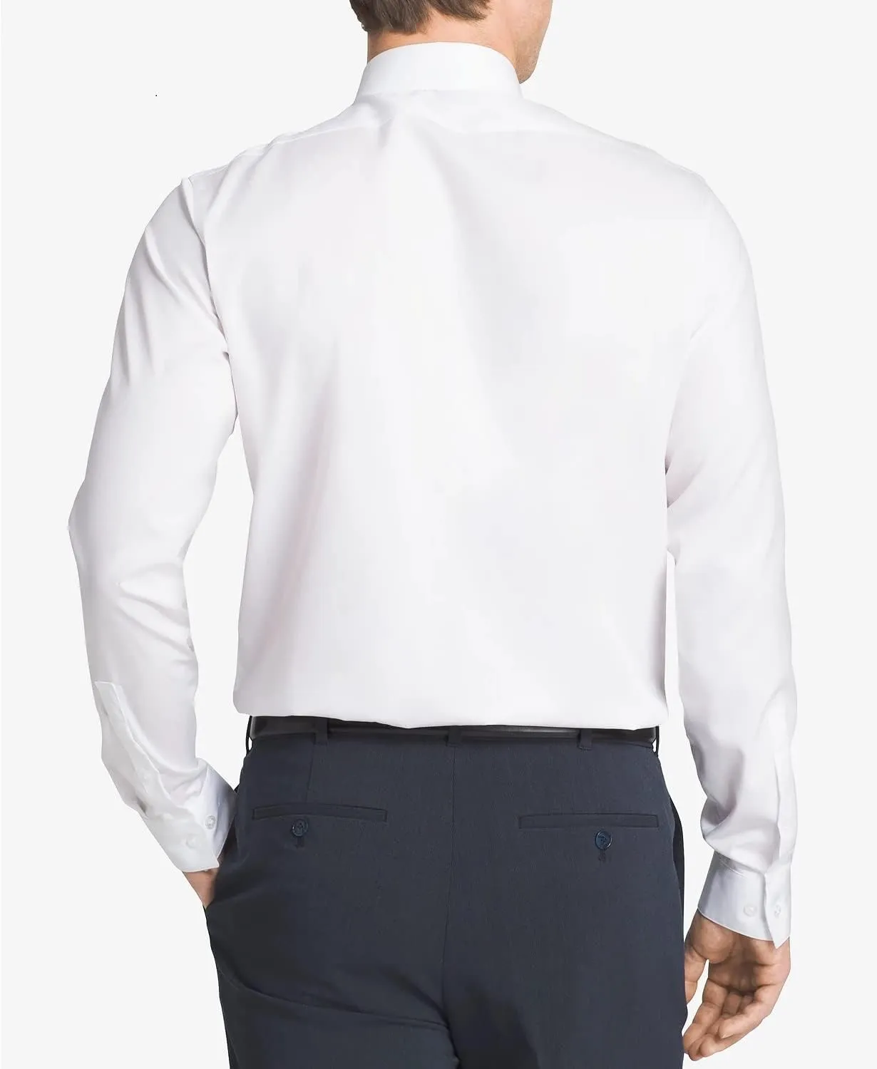 Calvin Klein Men's Dress Shirt Slim Fit Non Iron Herringbone Spread Collar