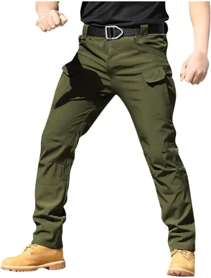 Cargo Pants for Men Baggy Casual Pants Stretch Multi Pockets Stylish Chinos Pants Elastic Waist Outdoor Trousers
