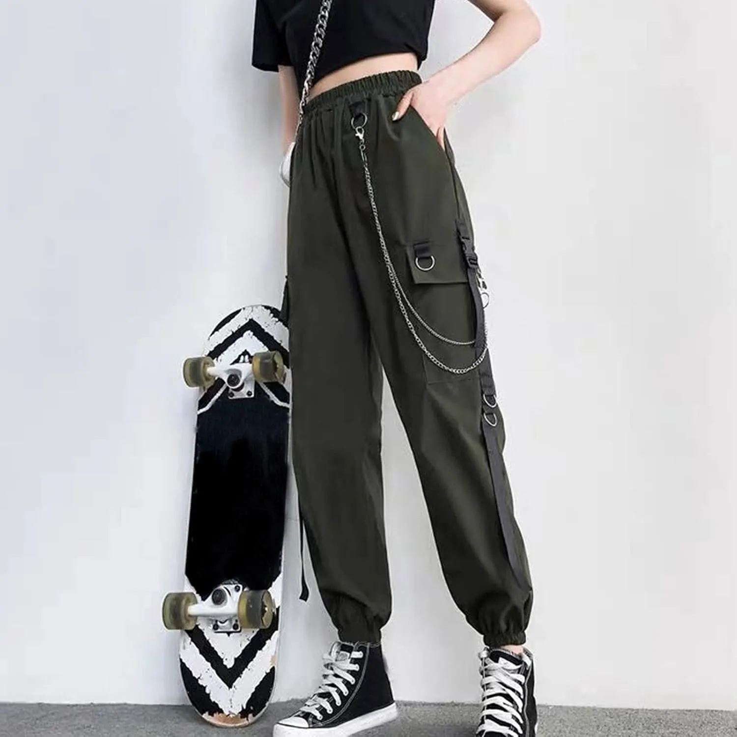 Cargo Sweatpants for Women Plus Size Parachute Pants Loose Straight Leg Streetwear 2025 Joggers