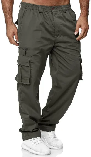 Cargo Work Pants for Men Pockets Casual Pants Big and Tall Stretch Loose Fit Sweatpants Plus Size Trousers Stylish