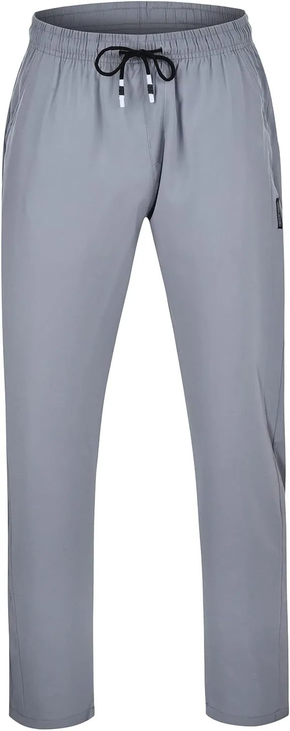 Casual Pants for Men Relaxed Fit Lightweight Drawstring Sweatpants Plus Size Elastic Waist Comfy Joggers Baggy Hiking Pants