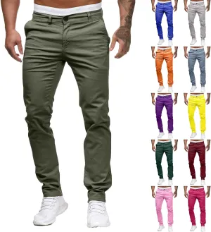 Chinos Pants Men Slim Fit Stretch Dress Pants Flat Front Sweat Pant Slacks Tapered Straight Fit Travel Pants Trousers