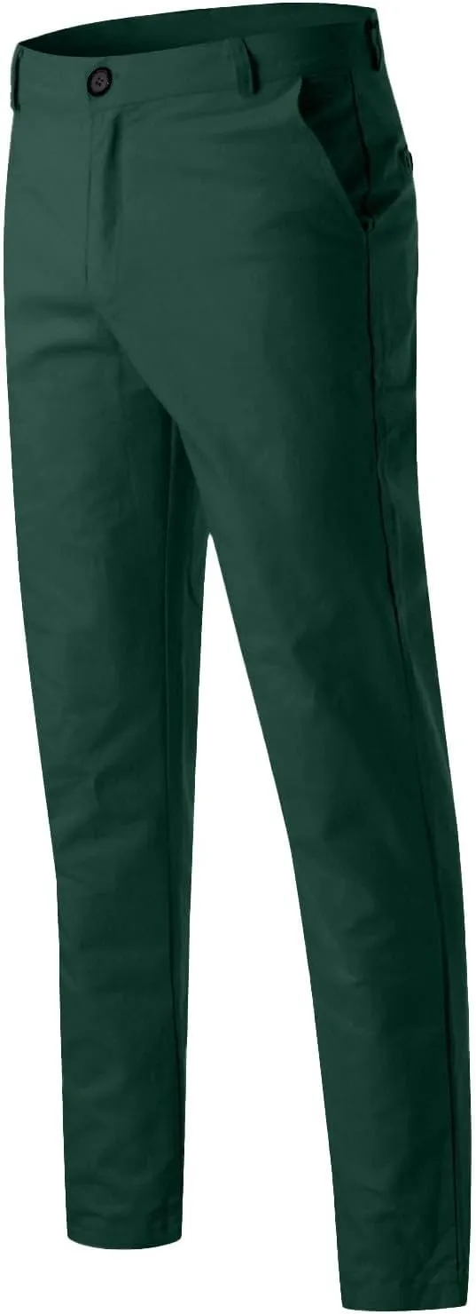 Chinos Pants Men Slim Fit Stretch Dress Pants Flat Front Sweat Pant Slacks Tapered Straight Fit Travel Pants Trousers