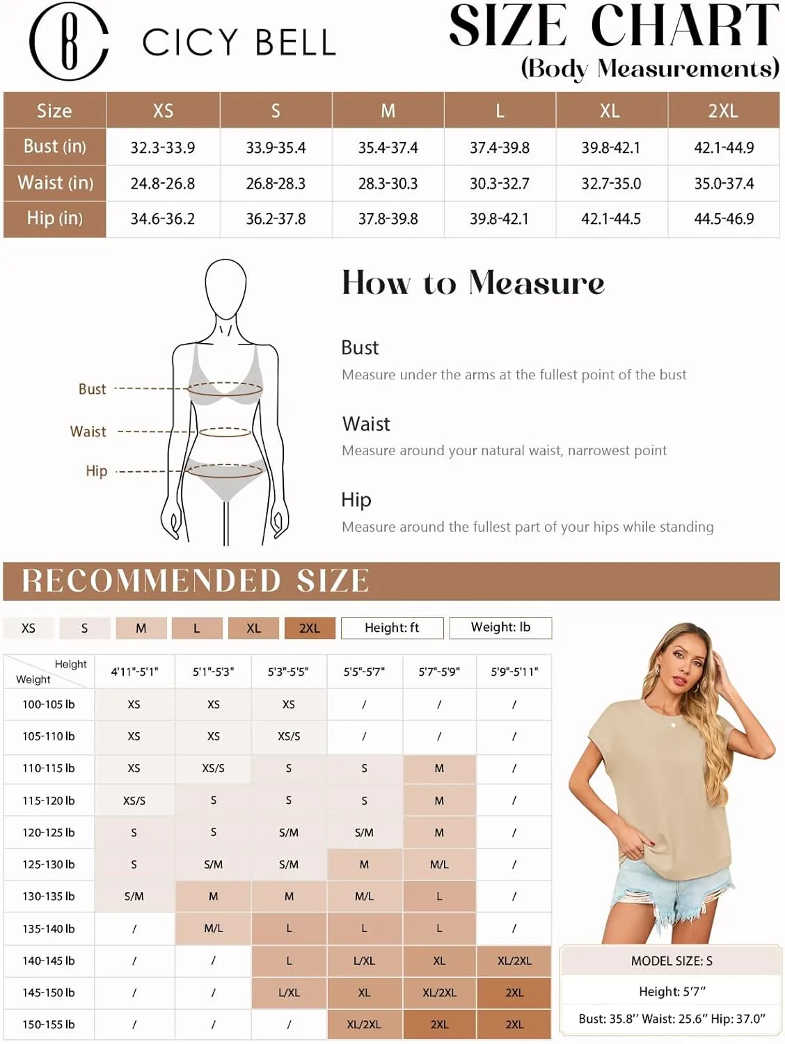 Cicy Bell Womens Summer Cap Sleeve T-Shirts Casual Loose Fit Tunic Tops Crew Neck Tee Shirts
