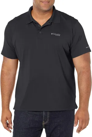 Columbia Mens PFG Low Drag Offshore Short Sleeve Polo, Black, Large