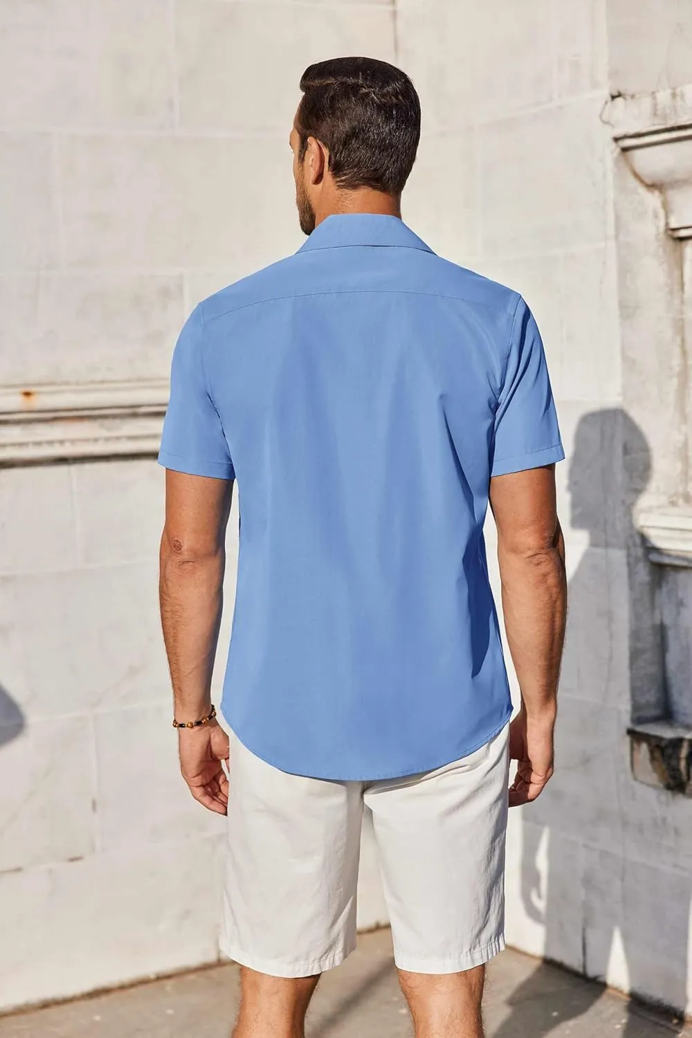 COOFANDY Mens Short Sleeve Button Down Shirt Casual Untucked Summer Shirt with Pocket