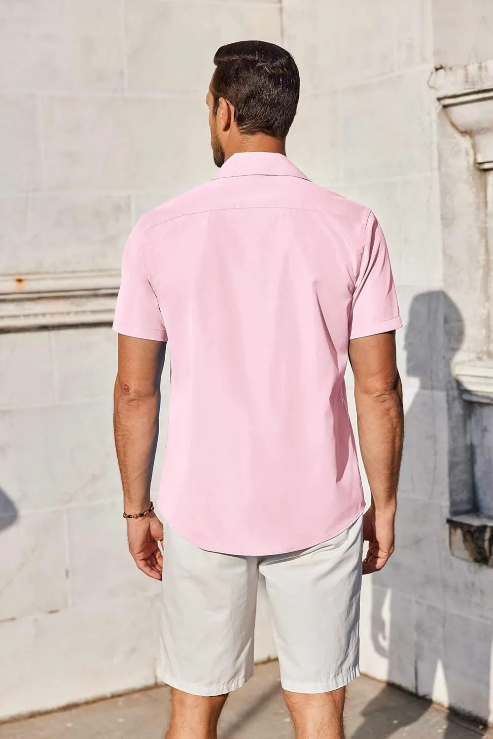 COOFANDY Mens Short Sleeve Button Down Shirt Casual Untucked Summer Shirt with Pocket