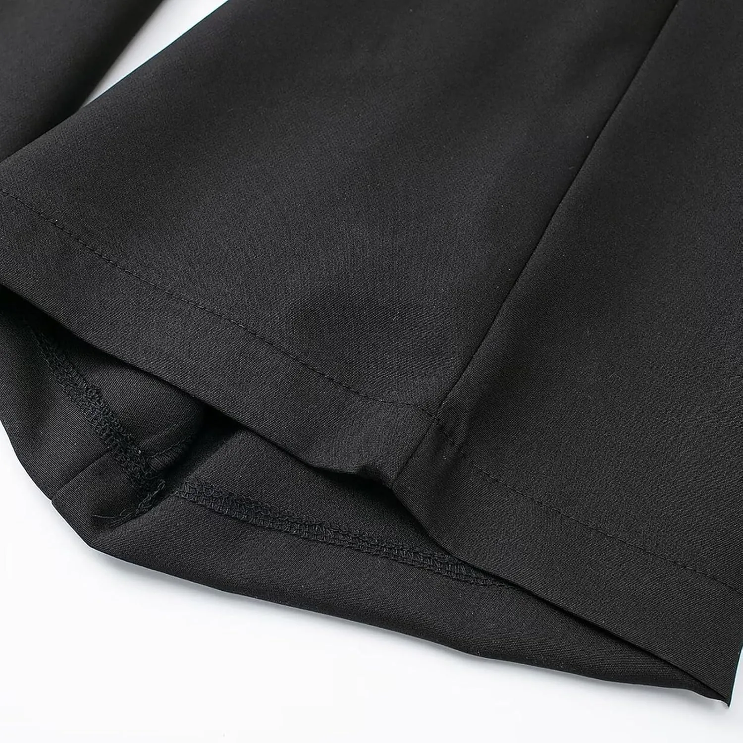 CORIRESHA Women's Casual Wide Leg Suit Pant Pleated Button High Waist Trousers with Pockets