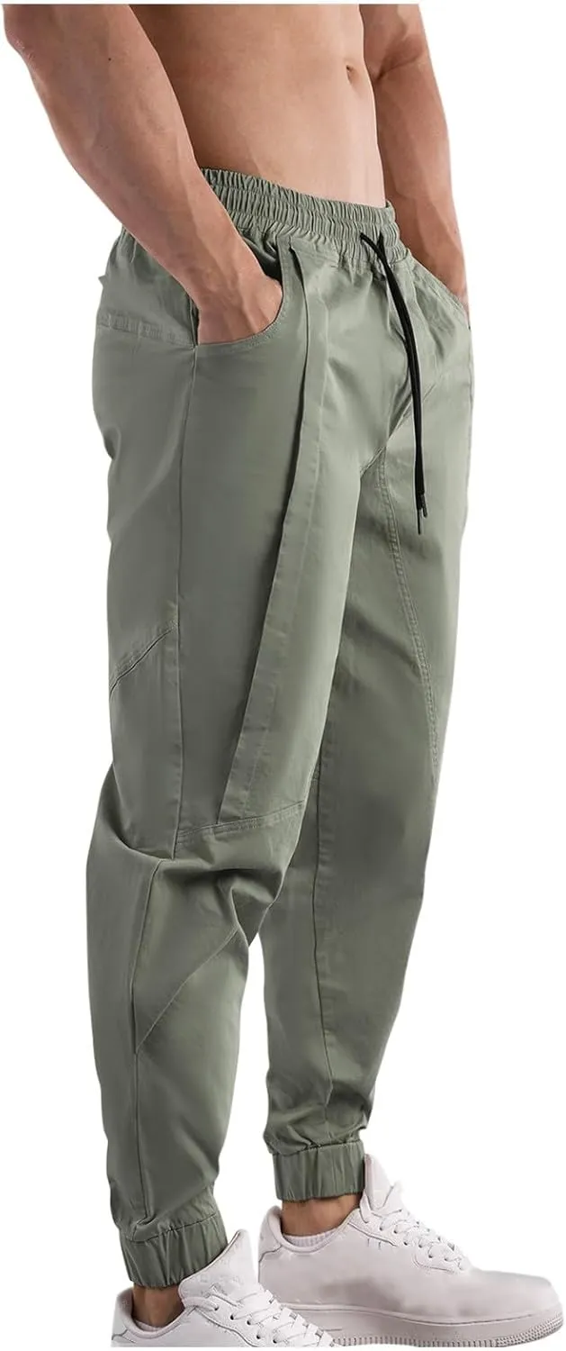 Cotton Cargo Pants for Men's Casual Solid Colour Trousers Performance Pants Pants for Hiking Stretch Walking Pants
