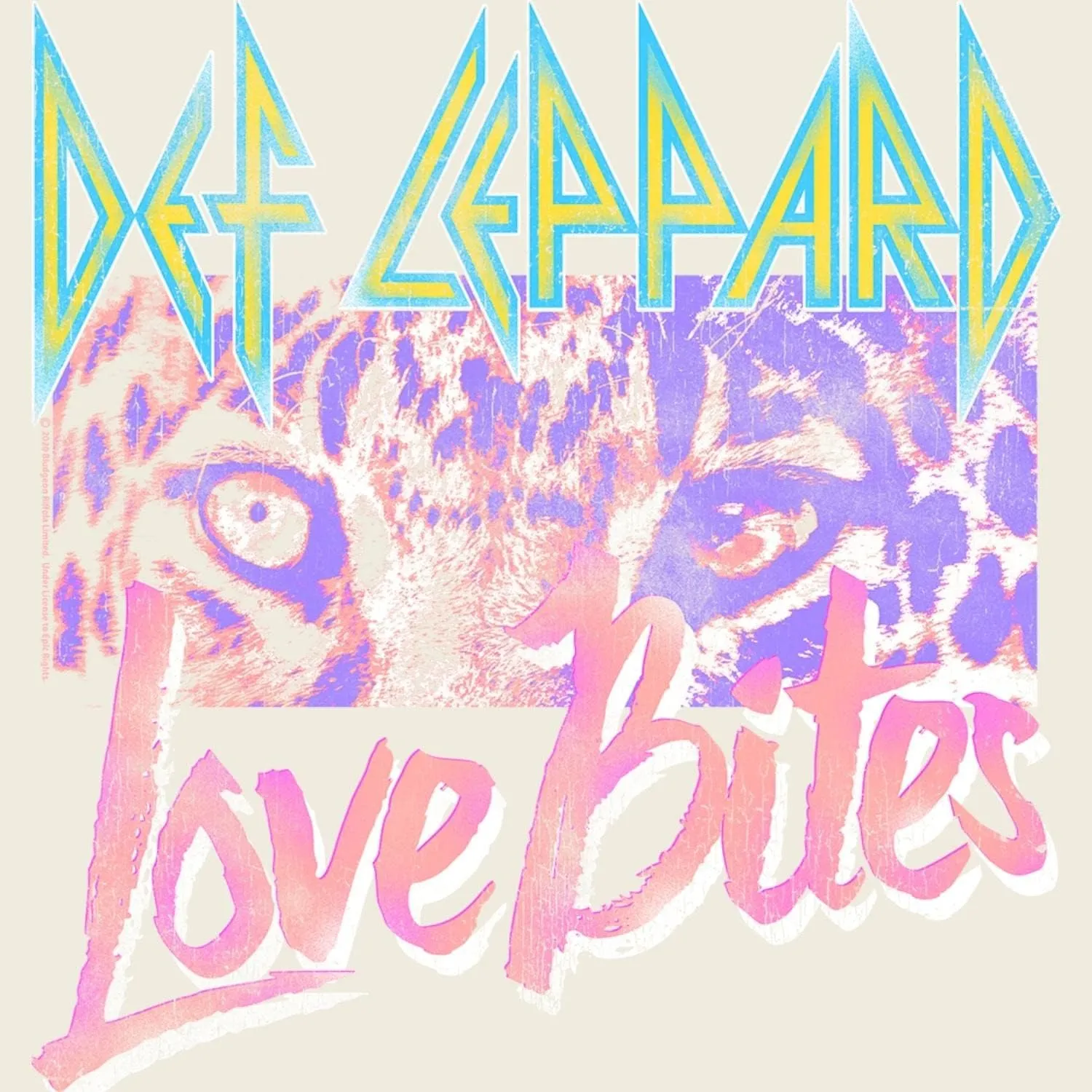 Def Leppard English Rock Band Love Bites Leopard Eyes Image Adult Short Sleeve T-Shirts Graphic Tee