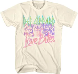 Def Leppard English Rock Band Love Bites Leopard Eyes Image Adult Short Sleeve T-Shirts Graphic Tee