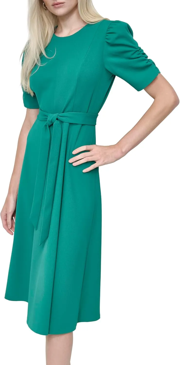 DKNY Women's Jewel Neck Scuba Crepe Dress