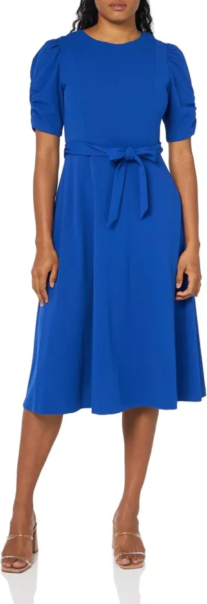 DKNY Women's Jewel Neck Scuba Crepe Dress