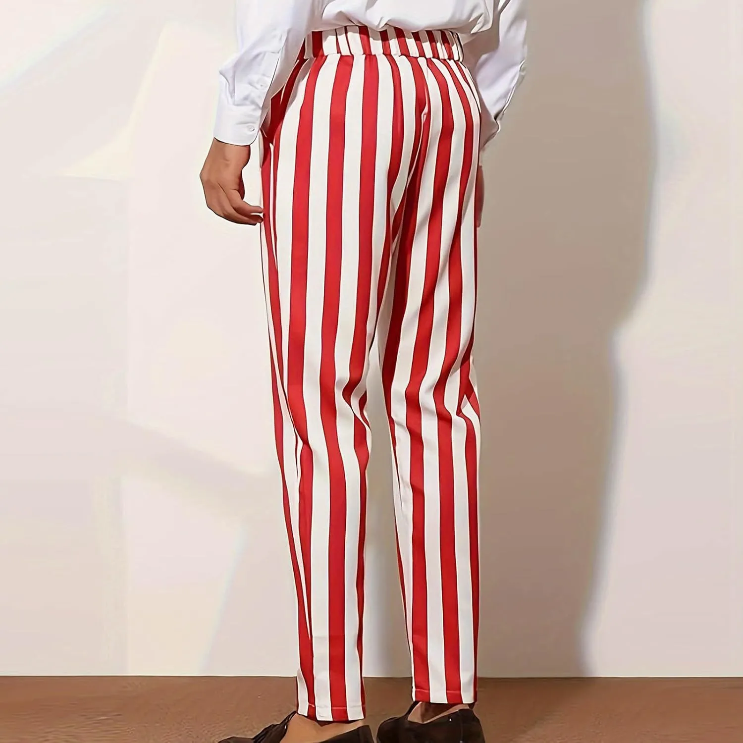 Dress Pants for Mens Stylish Stretch Dress Pants Slim Fit Striped Color Block Pants Casual Business Golf Pants