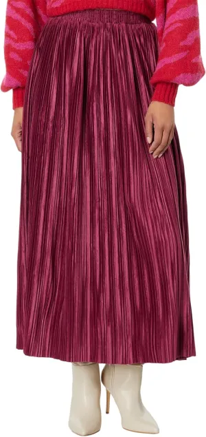 en saison Rozlyn Pleated Midi Skirt Mulberry LG
