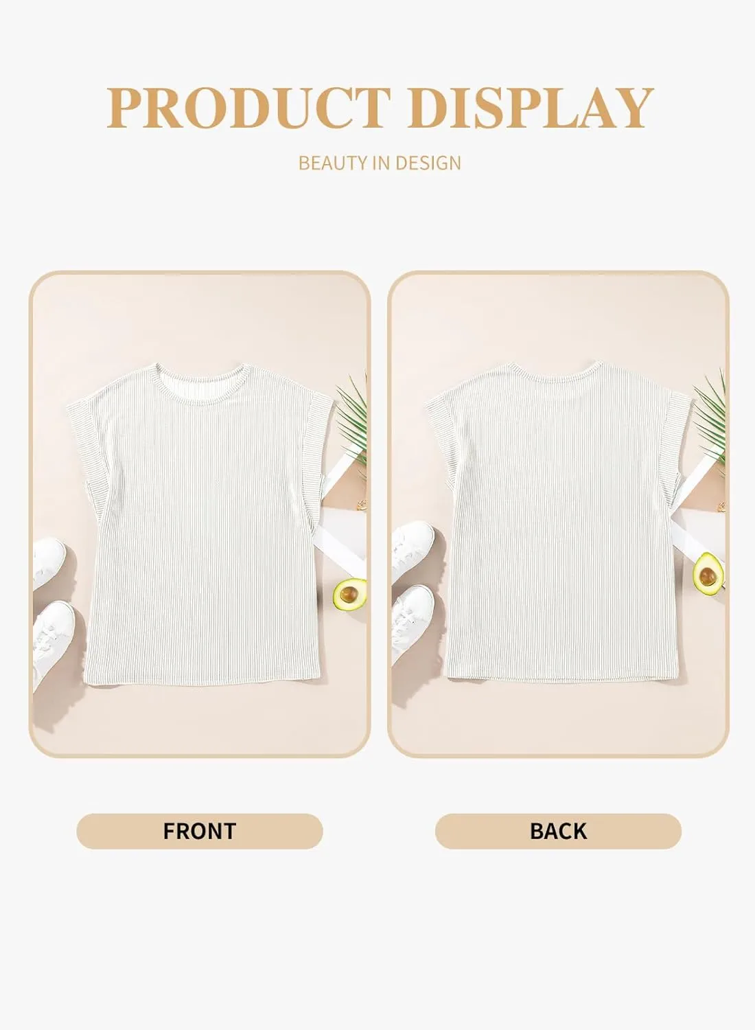 Eytino Womens Plus Size Tops Summer Cap Sleeve Crew Neck Casual Loose Solid Ribbed Knit Basic Tee Shirt(1X-5X)
