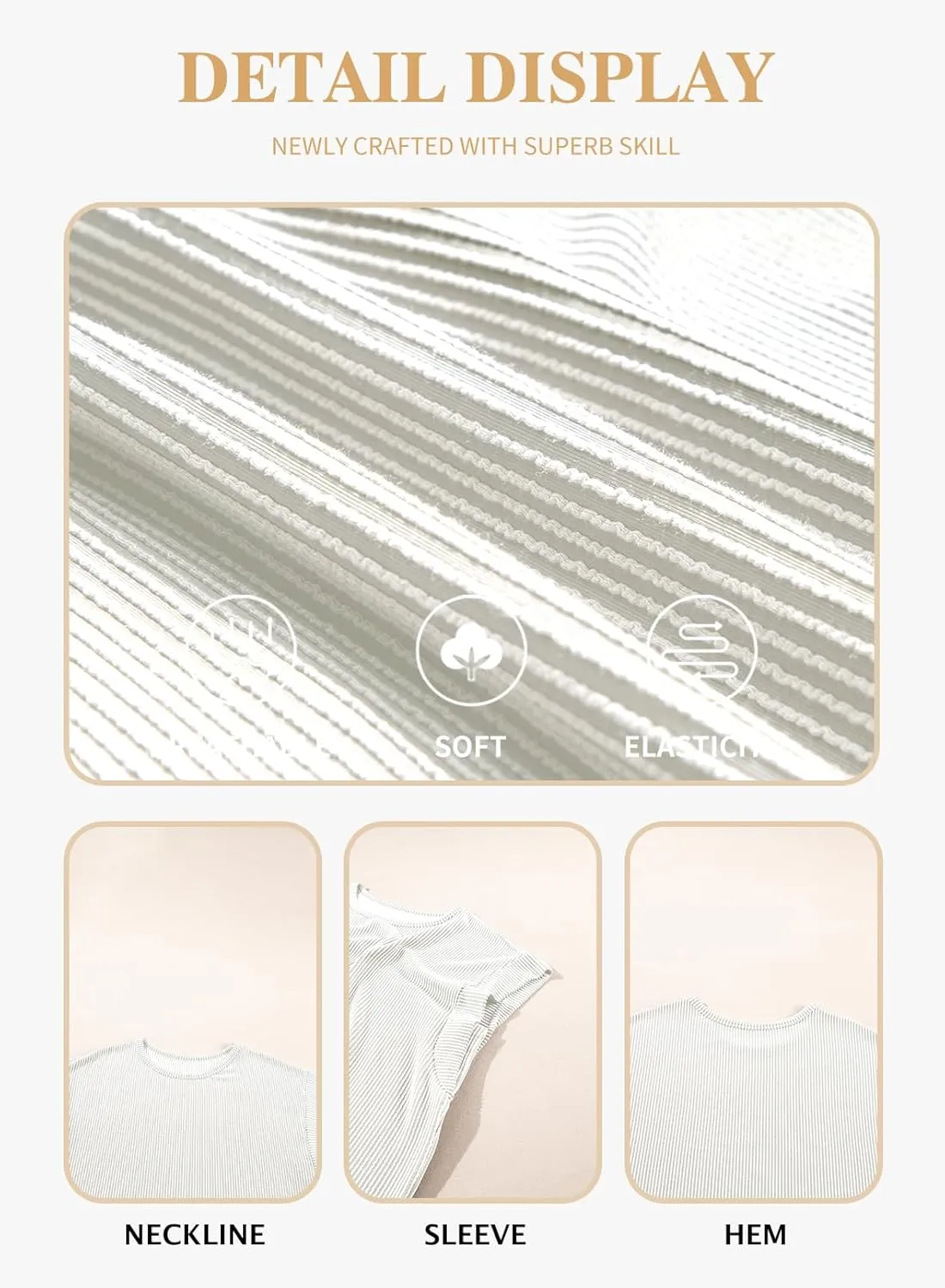 Eytino Womens Plus Size Tops Summer Cap Sleeve Crew Neck Casual Loose Solid Ribbed Knit Basic Tee Shirt(1X-5X)