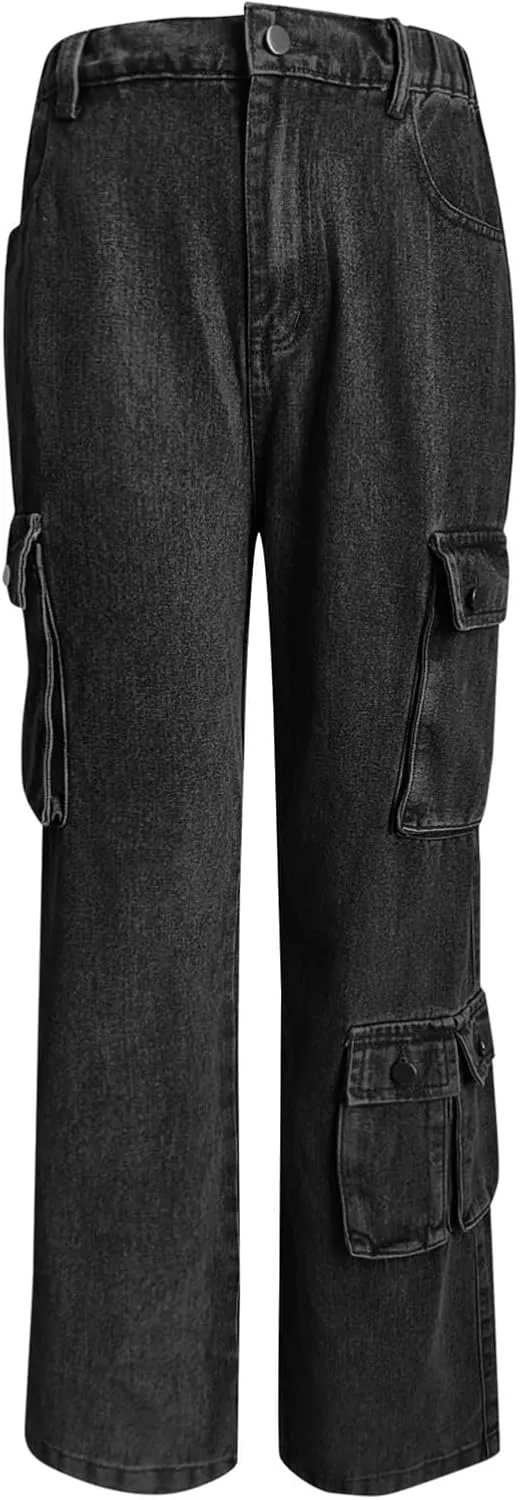 FZVYD Cargo Pants for Women High Waisted Casual Pants Work Pants Baggy Stretchy Wide Leg Streetwear Trousers with Pockets