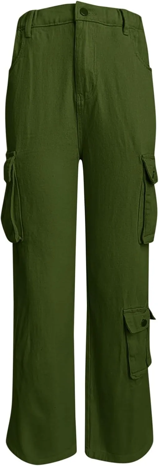 FZVYD Cargo Pants for Women High Waisted Casual Pants Work Pants Baggy Stretchy Wide Leg Streetwear Trousers with Pockets