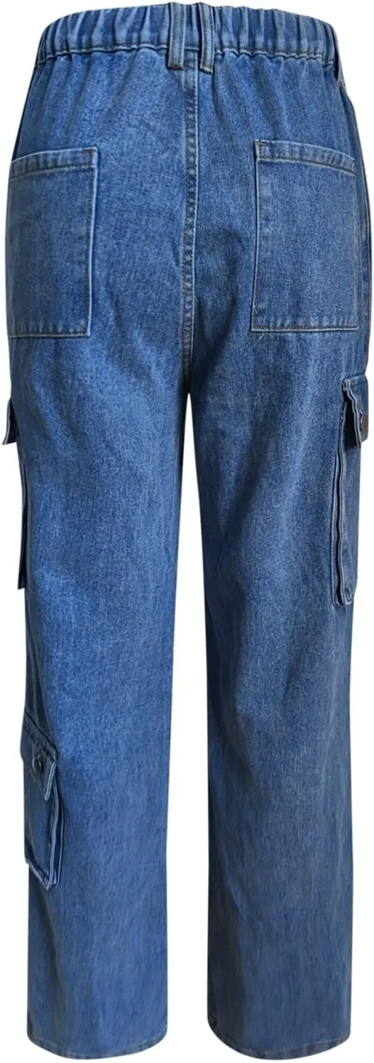 FZVYD Cargo Pants for Women High Waisted Casual Pants Work Pants Baggy Stretchy Wide Leg Streetwear Trousers with Pockets