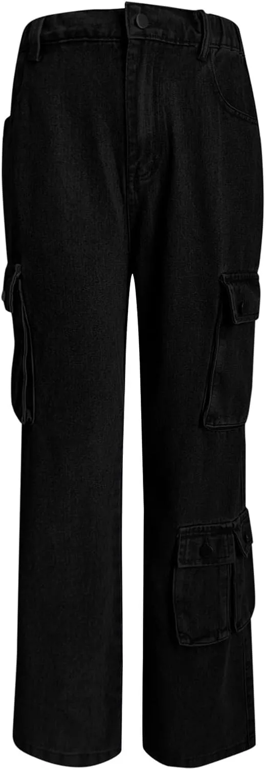 FZVYD Cargo Pants for Women High Waisted Casual Pants Work Pants Baggy Stretchy Wide Leg Streetwear Trousers with Pockets