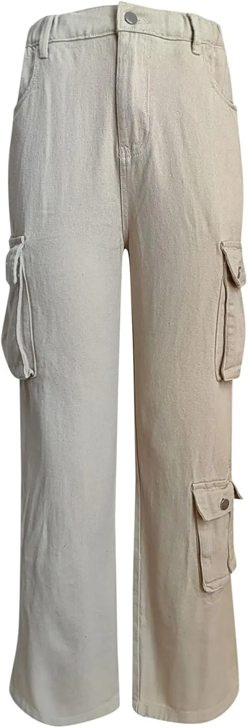 FZVYD Cargo Pants for Women High Waisted Casual Pants Work Pants Baggy Stretchy Wide Leg Streetwear Trousers with Pockets