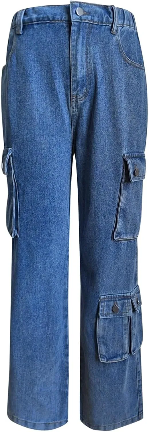FZVYD Cargo Pants for Women High Waisted Casual Pants Work Pants Baggy Stretchy Wide Leg Streetwear Trousers with Pockets