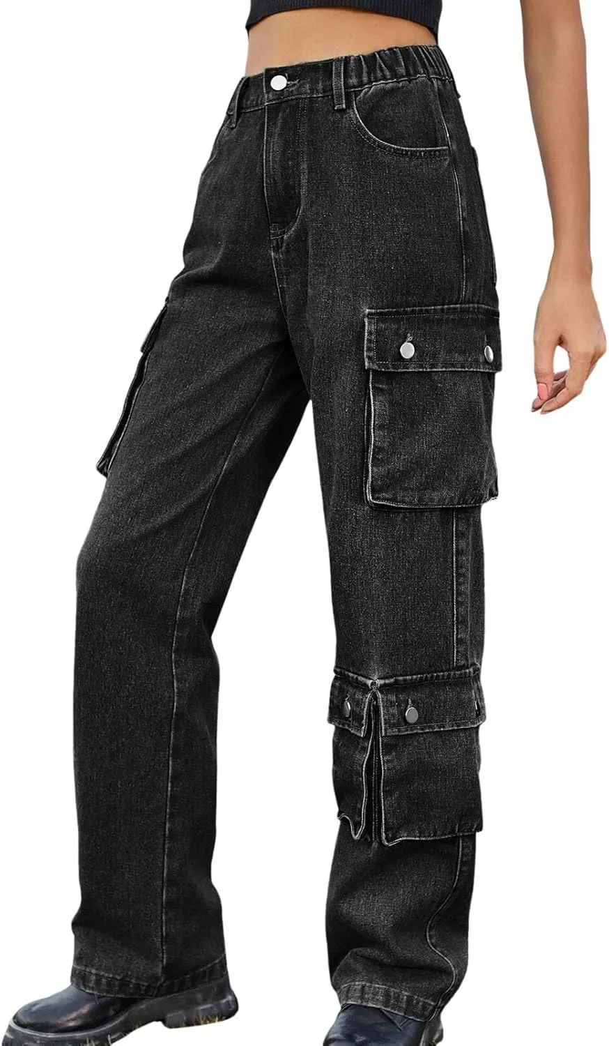FZVYD Cargo Pants for Women High Waisted Casual Pants Work Pants Baggy Stretchy Wide Leg Streetwear Trousers with Pockets