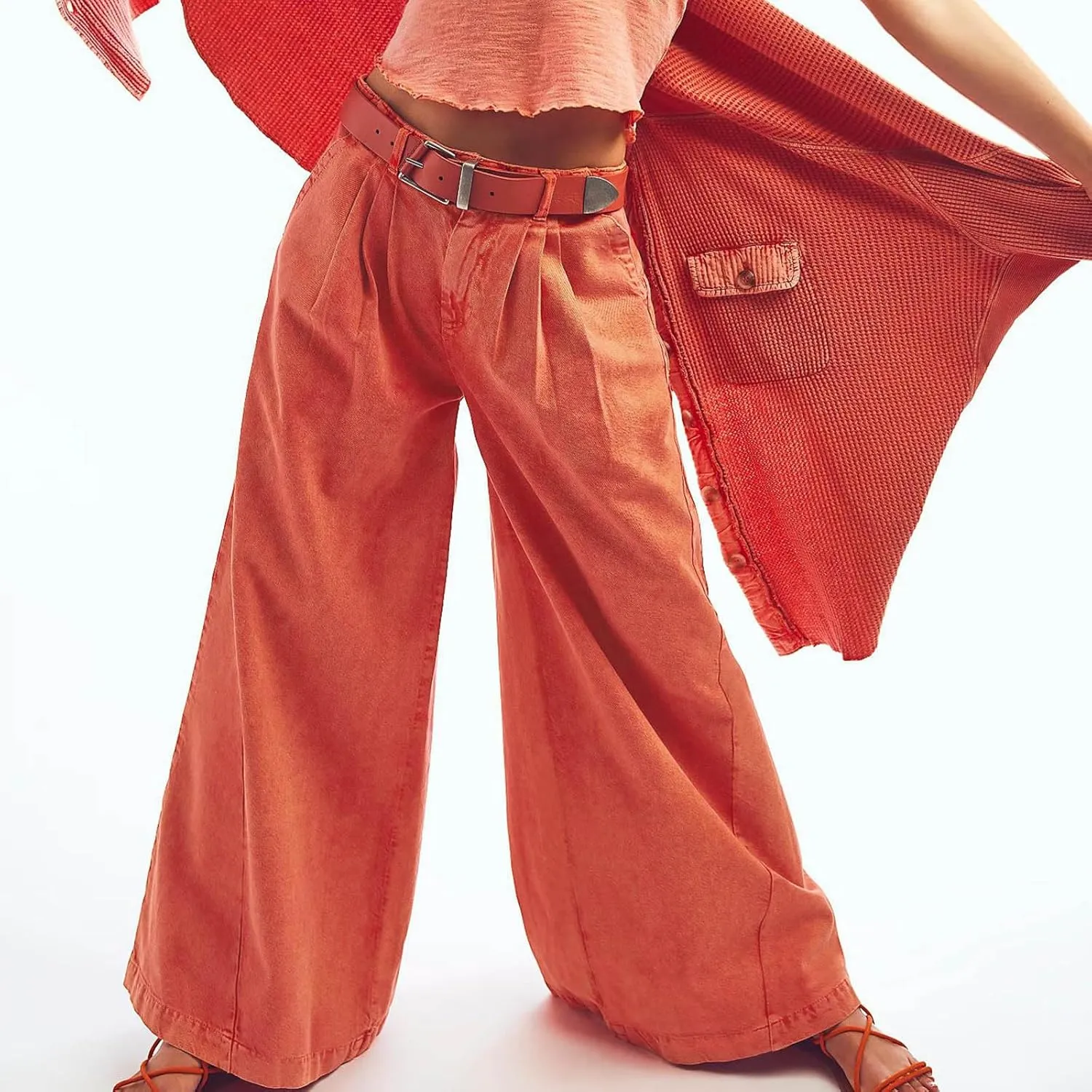 FZVYD Women's Barrel Jeans Casual High Waisted Stretchy Wide Leg Pants Baggy Denim Pants Teens Girls 2025 Trendy Streetwear