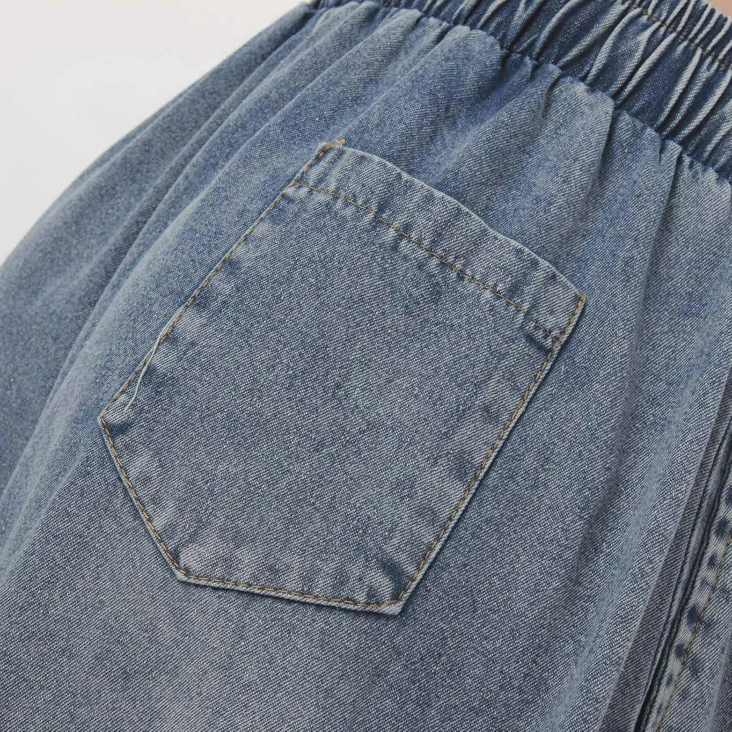 FZVYD Women's Barrel Jeans Casual High Waisted Stretchy Wide Leg Pants Baggy Denim Pants Teens Girls 2025 Trendy Streetwear