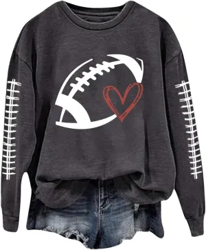 Game Day Sweatshirts For Women Teen Girls Funny Football Season Casual Comfort Pullover Tops Crewneck Shirts
