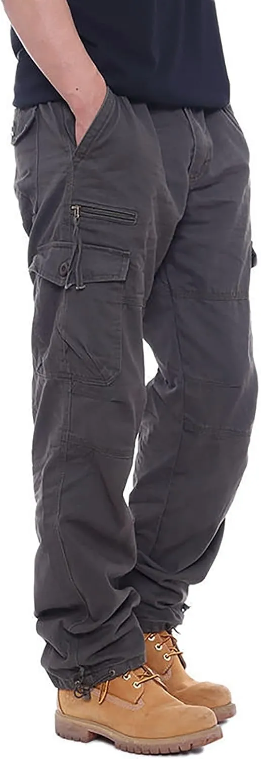 GOFULY Mens Cargo Pants Casual with Pockets Relaxed Fit Pants Ripstop Stretch Sweatpants Outdoor Baggy Pants Men Lightweight