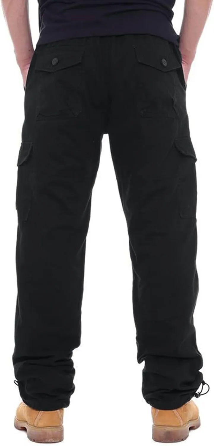 GOFULY Mens Khaki Pants Casual with Pockets Fashion Hiking Pants Stretch Sweatpants Travel Baggy Pants Straight Fit