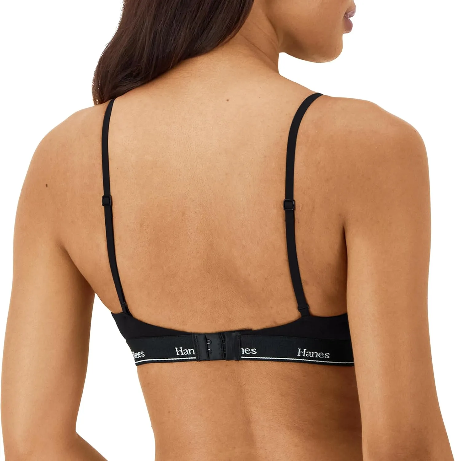 Hanes Women's Originals Triangle Bralette Pack, Breathable Stretch Cotton Bras, 2-Pack
