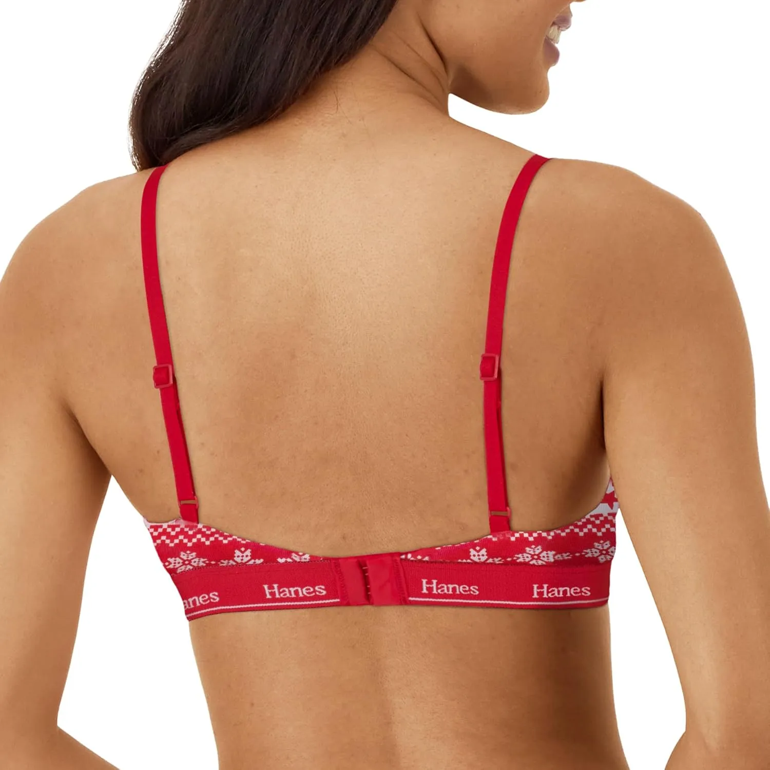 Hanes Women's Originals Triangle Bralette Pack, Breathable Stretch Cotton Bras, 2-Pack