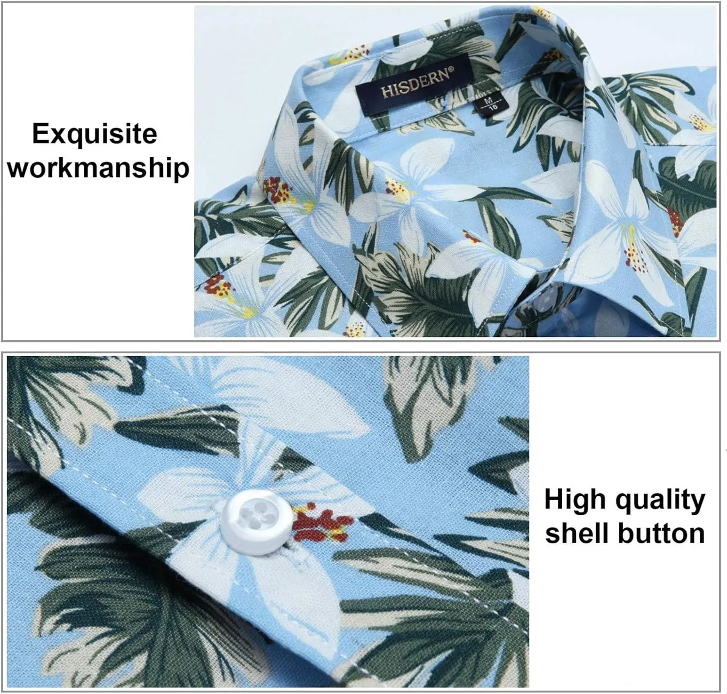 Hawaiian Shirt for Men Short Sleeve Button Down Linen Shirts Lightweight Loose Vacation Clothes Aloha
