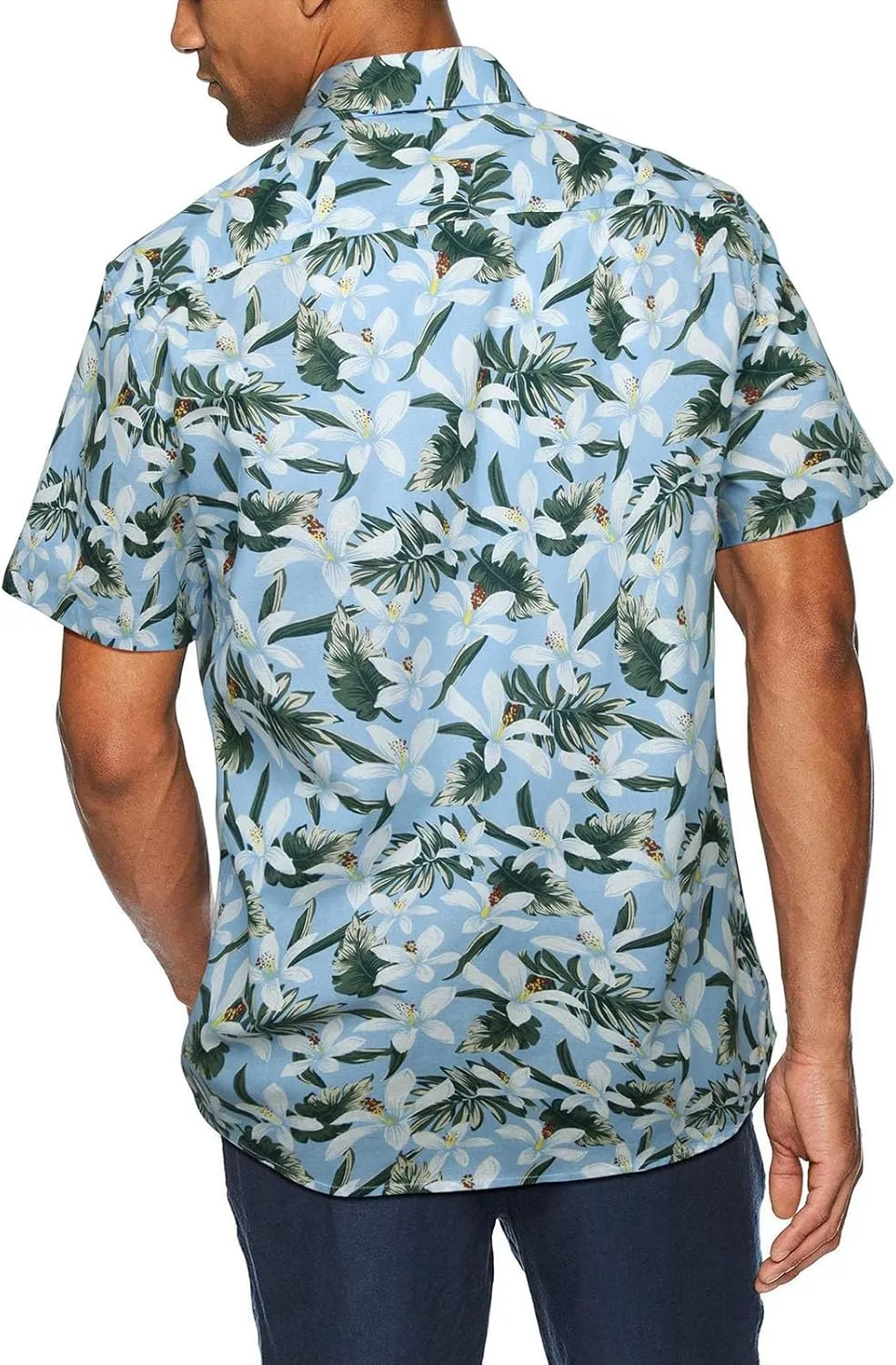 Hawaiian Shirt for Men Short Sleeve Button Down Linen Shirts Lightweight Loose Vacation Clothes Aloha