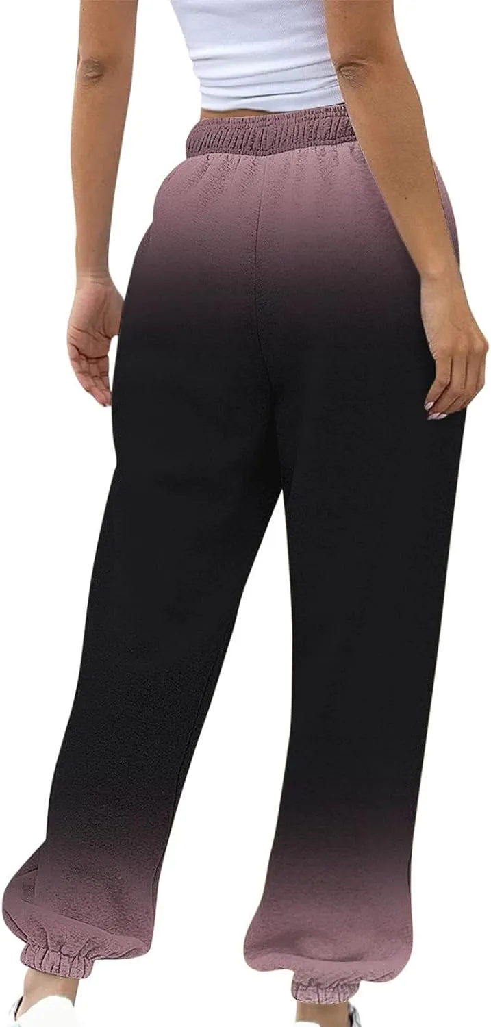 high Waisted Sweatpants for Women Baggy Cinch Bottom Jogger Casual Pants Casual Baggy Fleece Warm Lounge Trousers