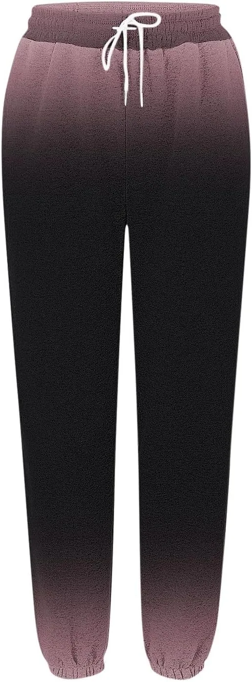 high Waisted Sweatpants for Women Baggy Cinch Bottom Jogger Casual Pants Casual Baggy Fleece Warm Lounge Trousers